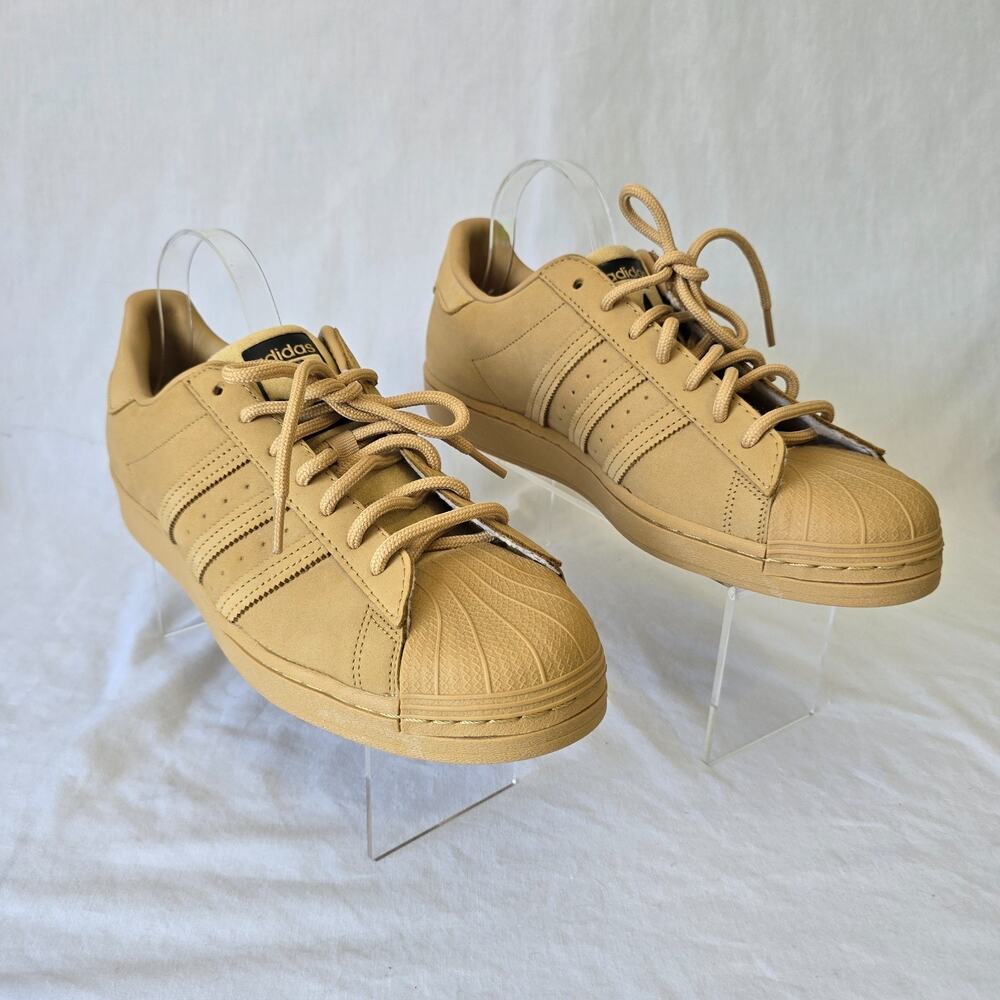 Adidas Originals Superstar Sneakers Men's Size 13 Tan Wheat Leather Upper GZ4831